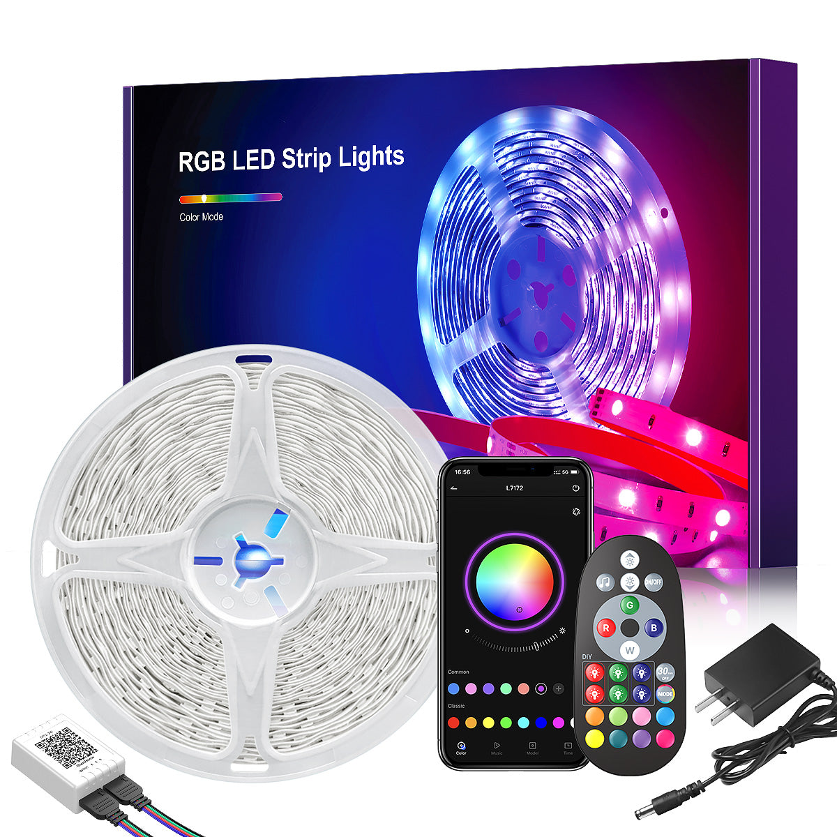 100Ft LED Strip Lights for Bedroom with App RemoteRGB Color Changing LED Strip