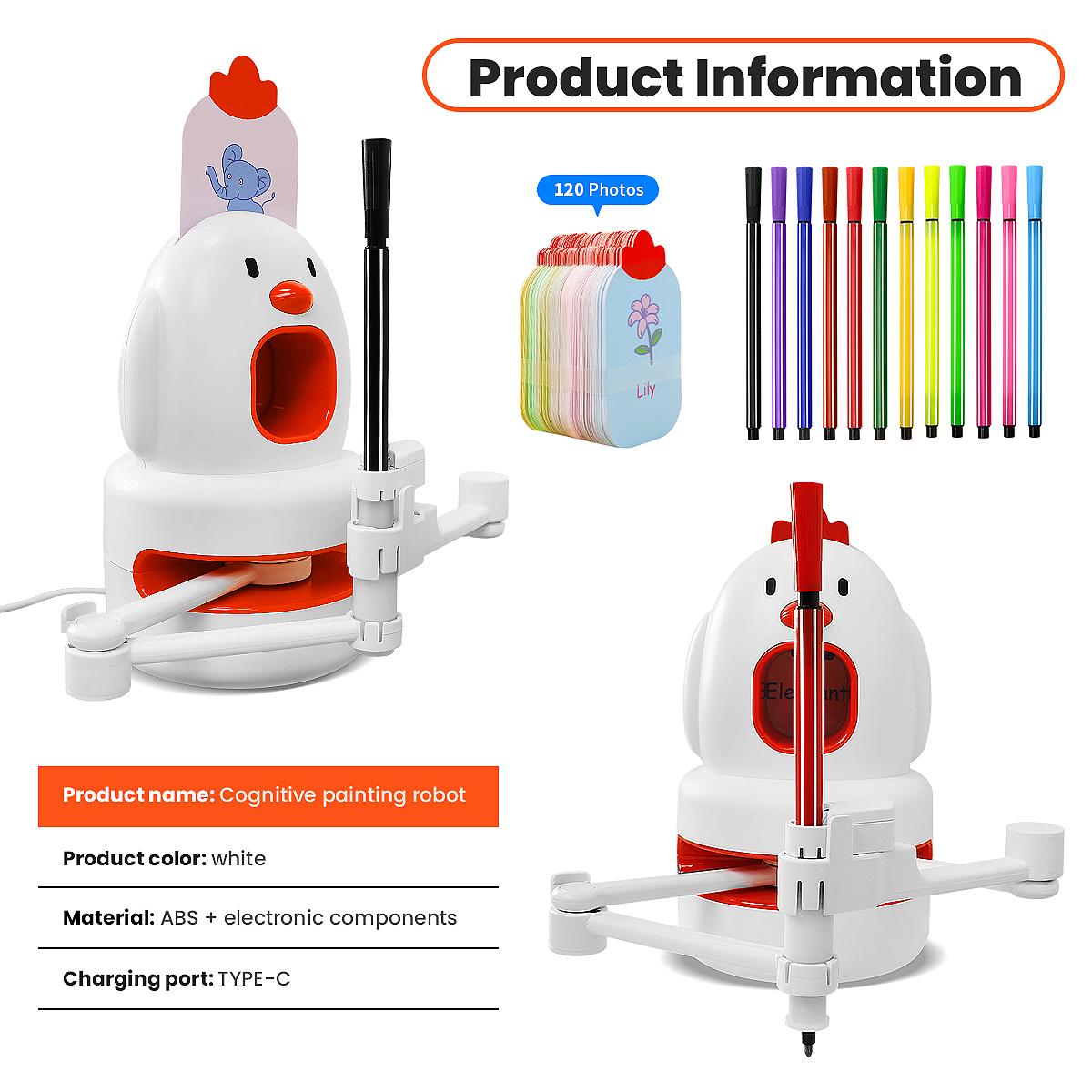 The robot drawing machine, a magic tool for parent-child interaction, helps with children's art enlightenment and comes with 130 drawing cards.