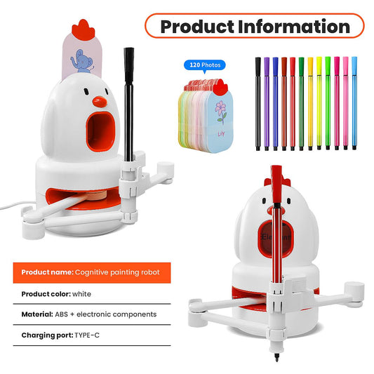 The robot drawing machine, a magic tool for parent-child interaction, helps with children's art enlightenment and comes with 130 drawing cards.