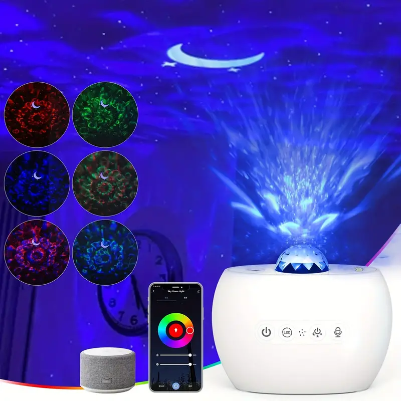 Moon Star Projection Lamp White-Multiple Angles, 3Projection Modes, Indoor Projection, Timer Shutoff .With Outstanding Features