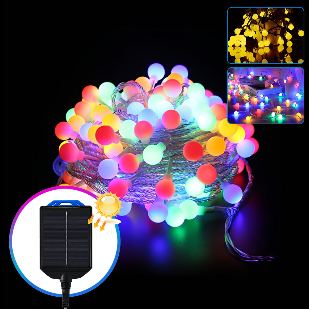 30 LED Solar String Light, Copper WireWaterproof lP65 Solar String Lights for Diwali,Eid & Christmas Decoration (Frosted Ball Multi)