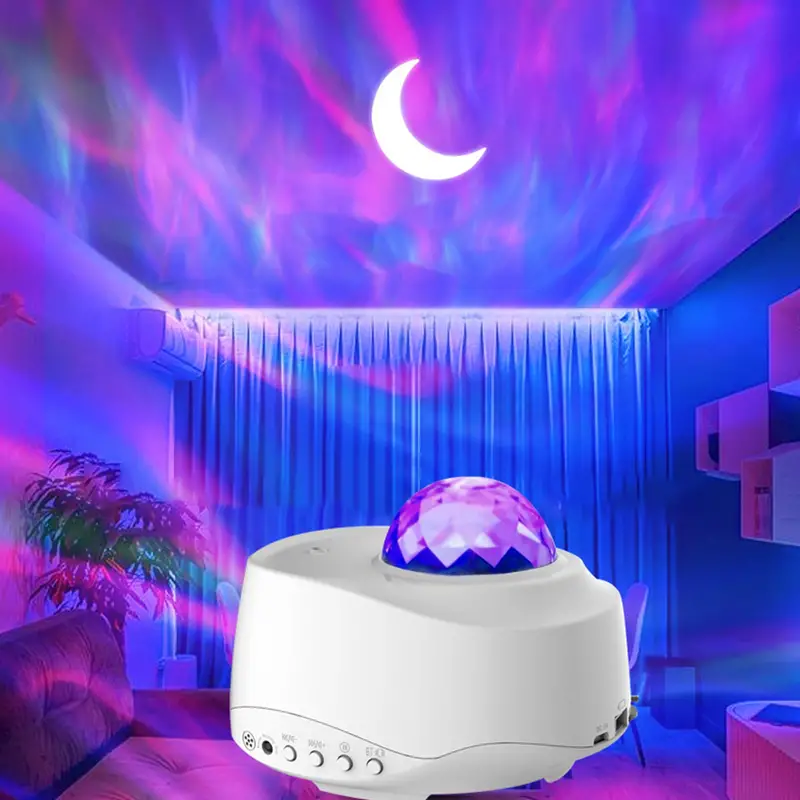 Control For Bar Home Romantic Ocean Wave Projector Lamp LED Night Light With Speaker APP+Remote+Sound