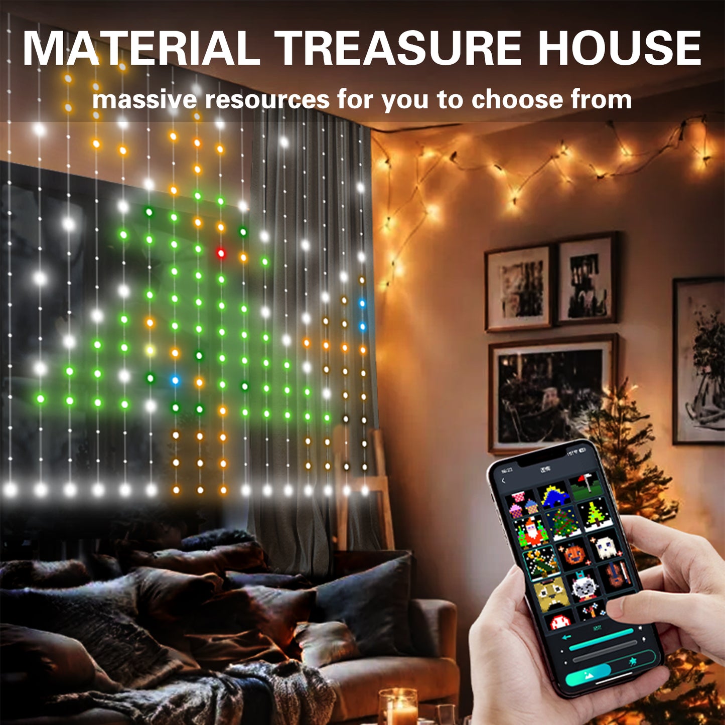 IP65 Smart APP LED Decorative CurtainLight-DlY Text/Animation