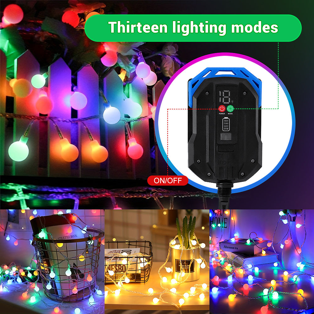 30 LED Solar String Light, Copper WireWaterproof lP65 Solar String Lights for Diwali,Eid & Christmas Decoration (Frosted Ball Multi)