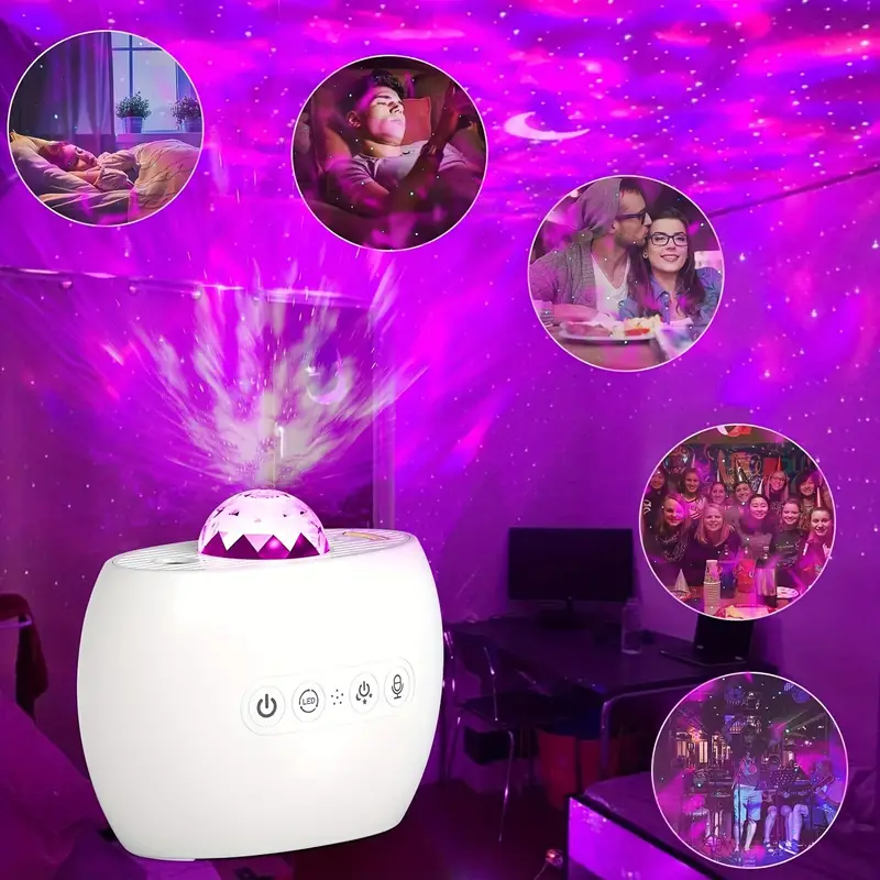 Moon Star Projection Lamp White-Multiple Angles, 3Projection Modes, Indoor Projection, Timer Shutoff .With Outstanding Features