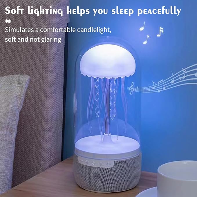 Mechanical Motion Jellyfish BluetoothSpeaker Wireless, Portable Speaker MoodNight Light Electric jellyfish Bedside LampLED Jellyfish Portable Sound Speaker Gift forAdults