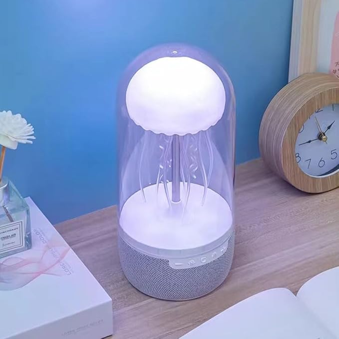 Mechanical Motion Jellyfish BluetoothSpeaker Wireless, Portable Speaker MoodNight Light Electric jellyfish Bedside LampLED Jellyfish Portable Sound Speaker Gift forAdults