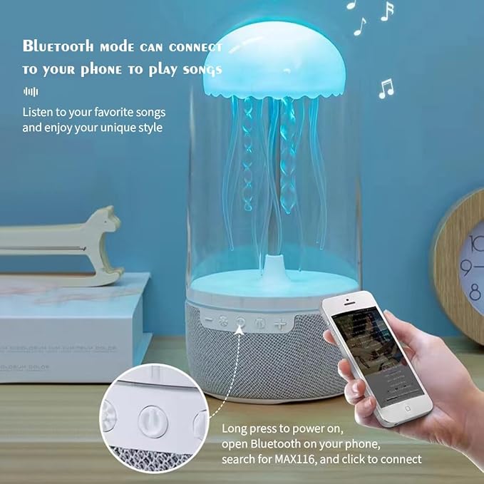 Mechanical Motion Jellyfish BluetoothSpeaker Wireless, Portable Speaker MoodNight Light Electric jellyfish Bedside LampLED Jellyfish Portable Sound Speaker Gift forAdults