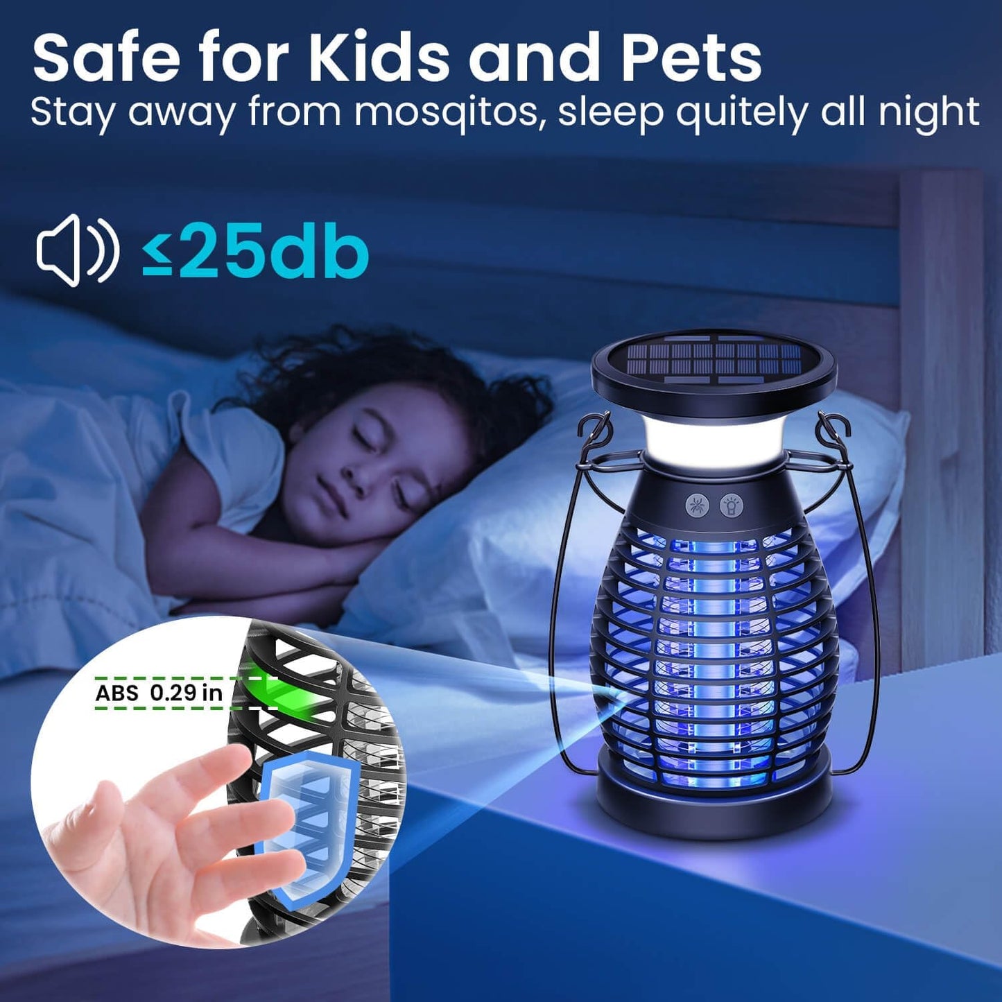 Uiage Bug Zapper Outdoor, Solar &Rechargeable Mosquito Zapper forGnats, Flies, Moths, 4200V HighPowered Electric Fly Trap Zapper, 3 in 1Waterproof Bug Killer Lantern forCamping, Patio, Yard, Home