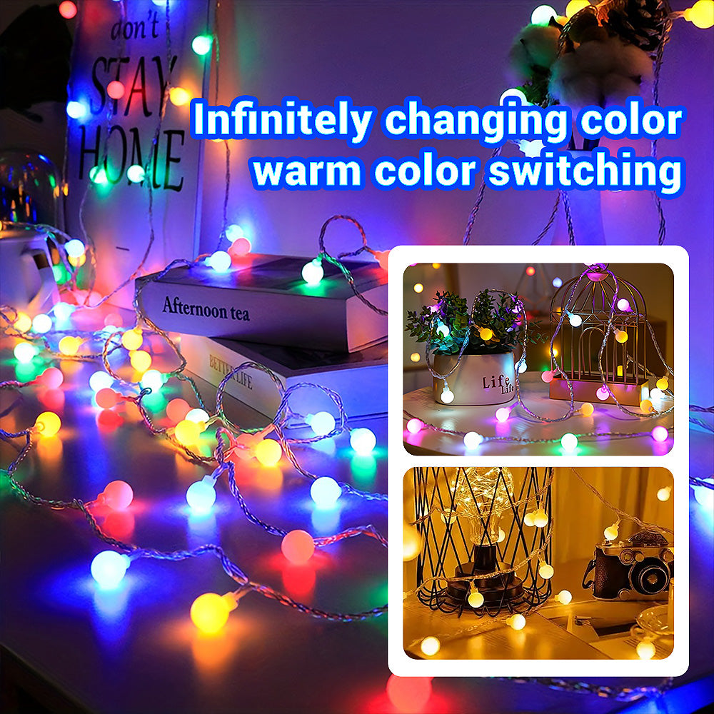 30 LED Solar String Light, Copper WireWaterproof lP65 Solar String Lights for Diwali,Eid & Christmas Decoration (Frosted Ball Multi)