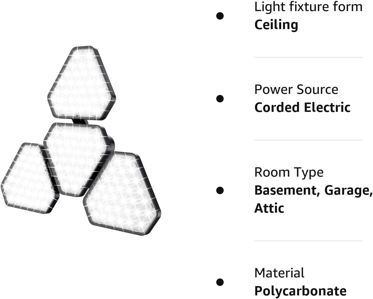 Garage Light 120W-12000LM 6000K LED Garage light with 3Deformable Panels, Screwin Garage lights Ceiling Led, E26/E27Garage lighting Bulb for Garage, Attic, Basement, BarnWorkshop-1Pack