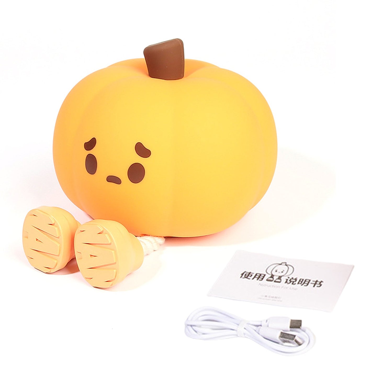 Wharick Pumpkin Night Light for Kids, LEDBedside Lamp, with Timer Night Lamp Silicone forBedroom Nursery Office