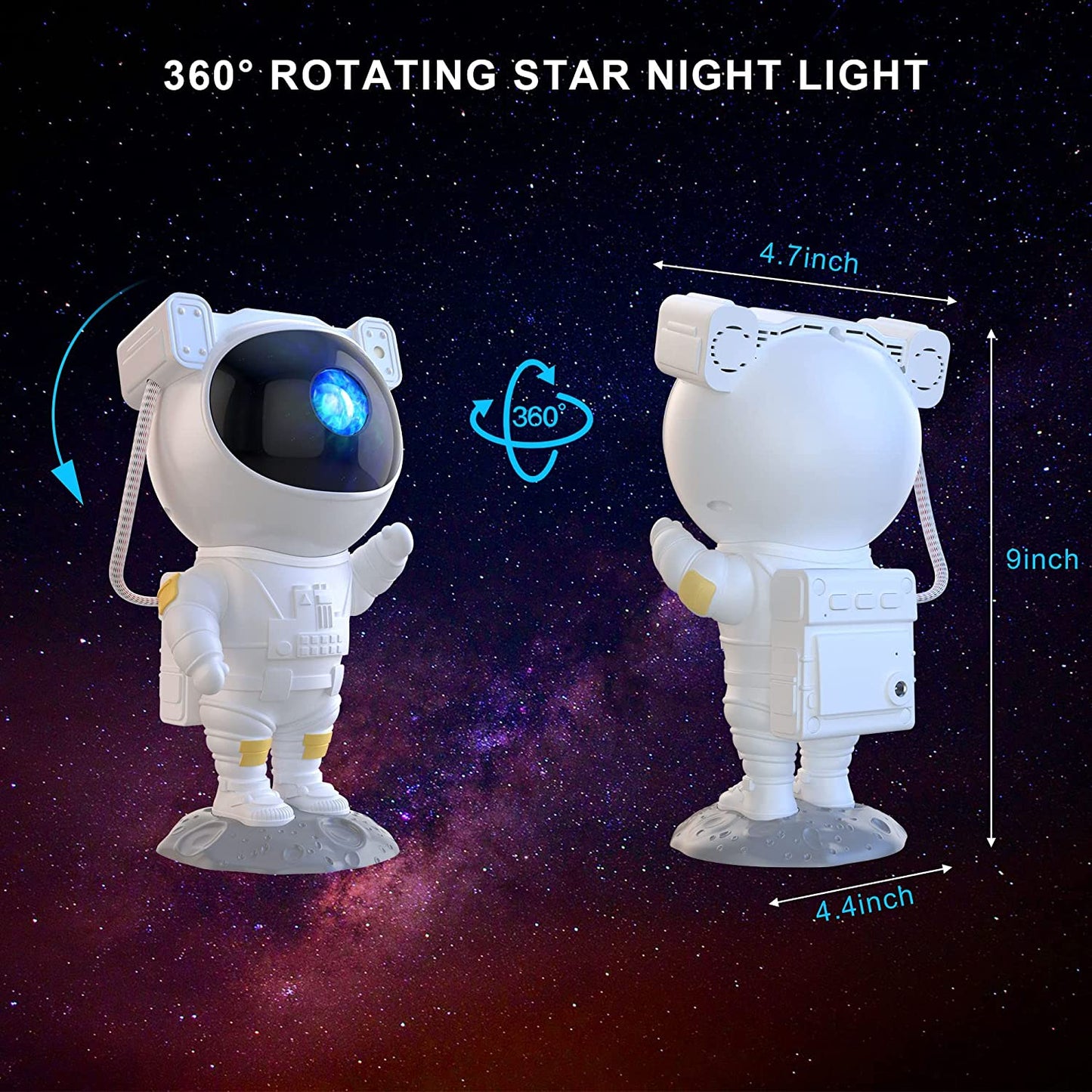 Luz nocturna, proyector de galaxia, luz espacialde astronauta, nebulosa estrellada, lámparaLED de techo para dormitorio, contemporizador y control remoto, regalos paradecoración de