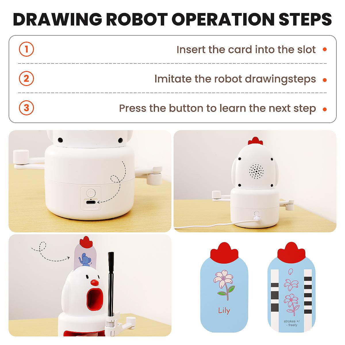 The robot drawing machine, a magic tool for parent-child interaction, helps with children's art enlightenment and comes with 130 drawing cards.