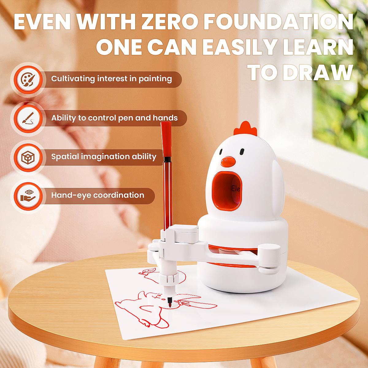 The robot drawing machine, a magic tool for parent-child interaction, helps with children's art enlightenment and comes with 130 drawing cards.